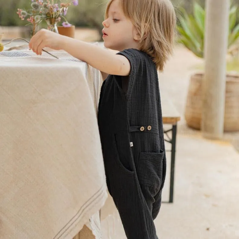 1+ In The Family - Muslin Romper - Anthracite