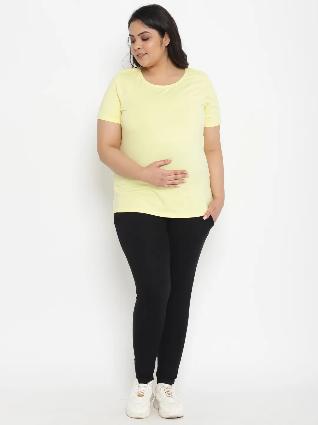 2pc. Plus-size Maternity Overbelly Leggings