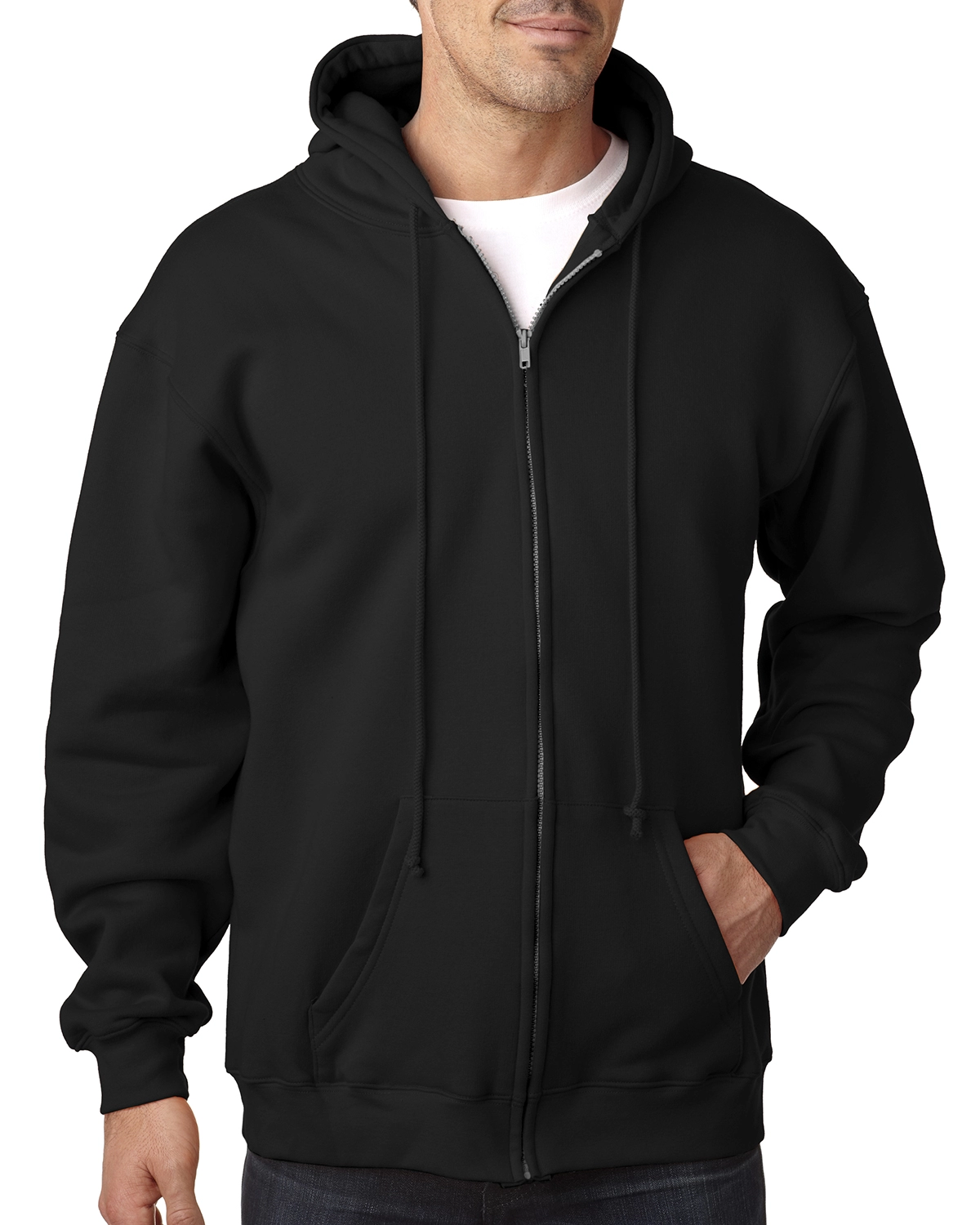 900 Bayside Adult Hooded Full-Zip Blended Fleece SKU: 900