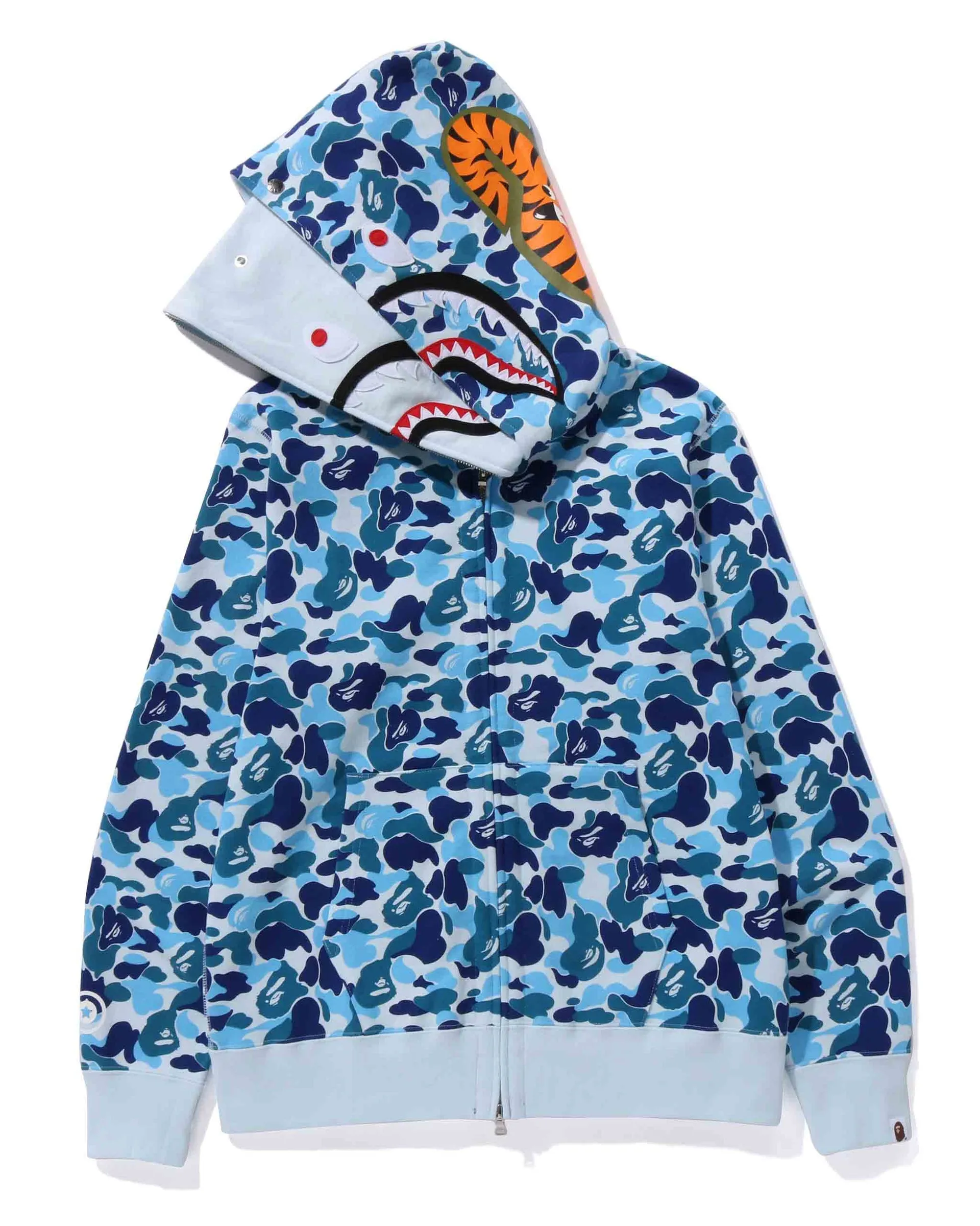 A Bathing Ape ABC CAMO DOUBLE SHARK FULL ZIP HOODIE