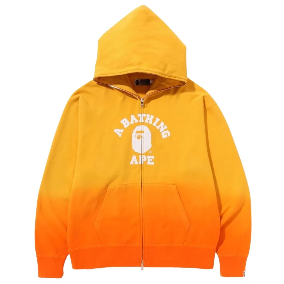 A Bathing Ape Men College Gradation Relaxed Fit Full Zip Hoodie (orange)