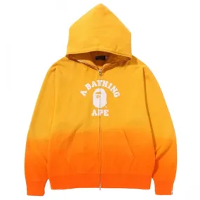 A Bathing Ape Men College Gradation Relaxed Fit Full Zip Hoodie (orange)