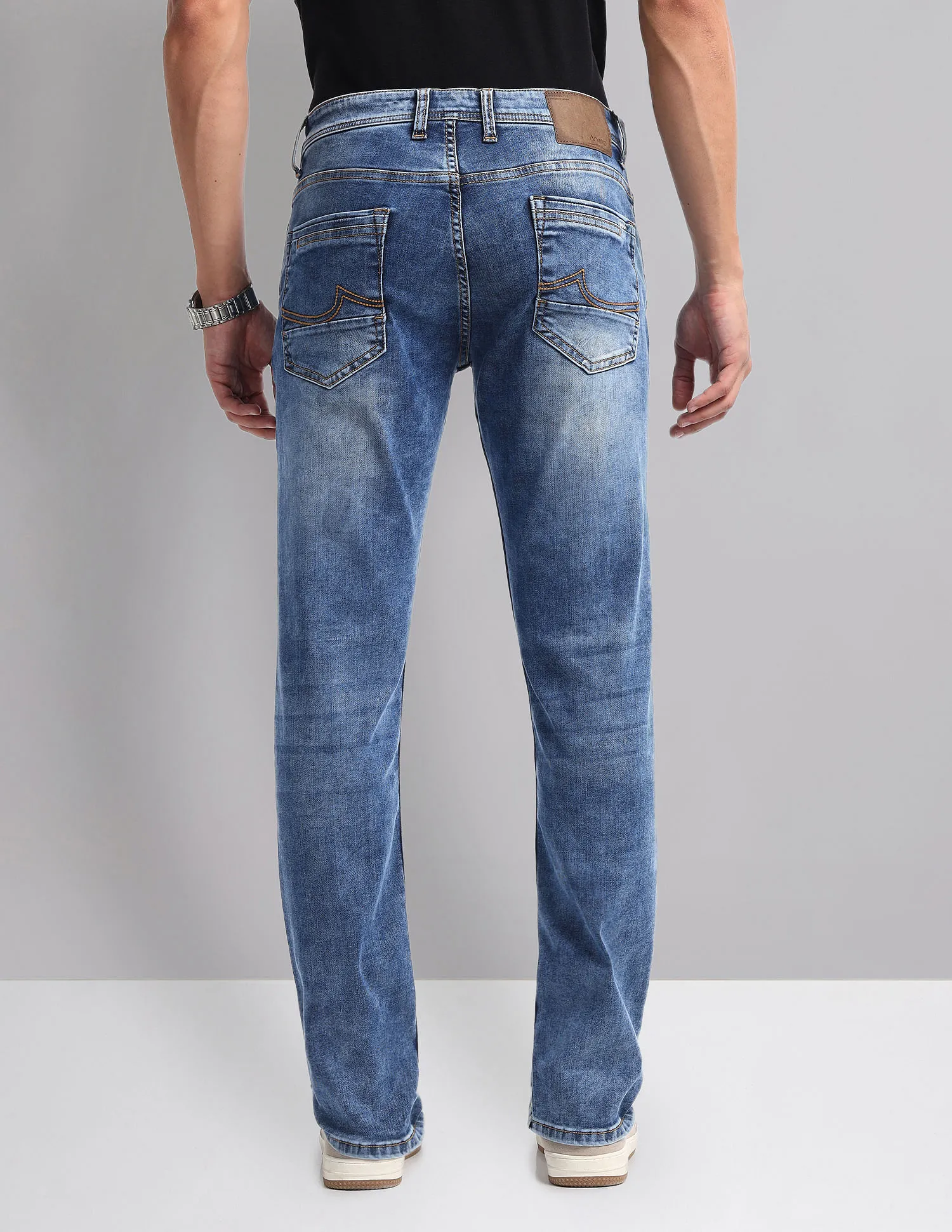 AD by Arvind Stone Wash Slim Fit Jeans