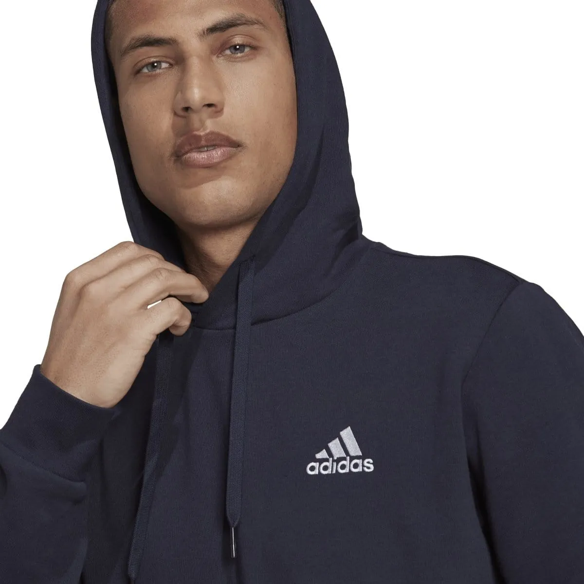 ADIDAS MEN'S ESSENTIALS FLEECE NAVY HOODIE