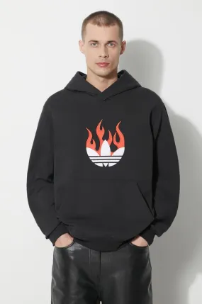 adidas Originals cotton sweatshirt men's black color hooded IS0208