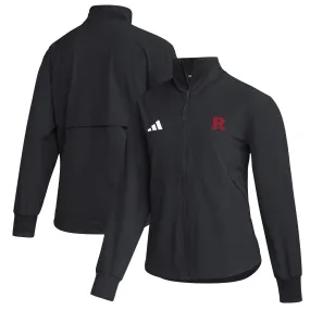 adidas  Rutgers Scarlet Knights Women's Black Travel Full-Zip Woven Jacket