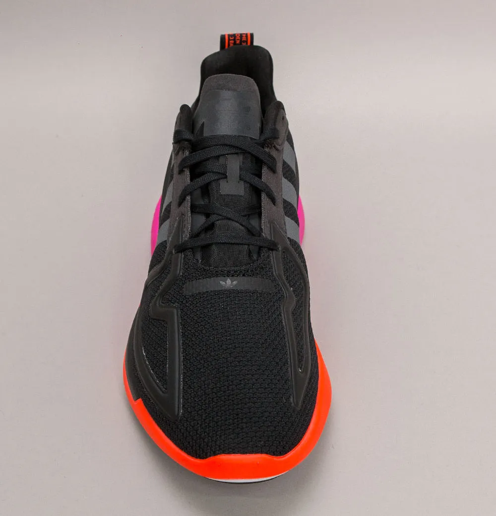 Adidas ZX 2K Flux Trainers Core Black/Shock Pink