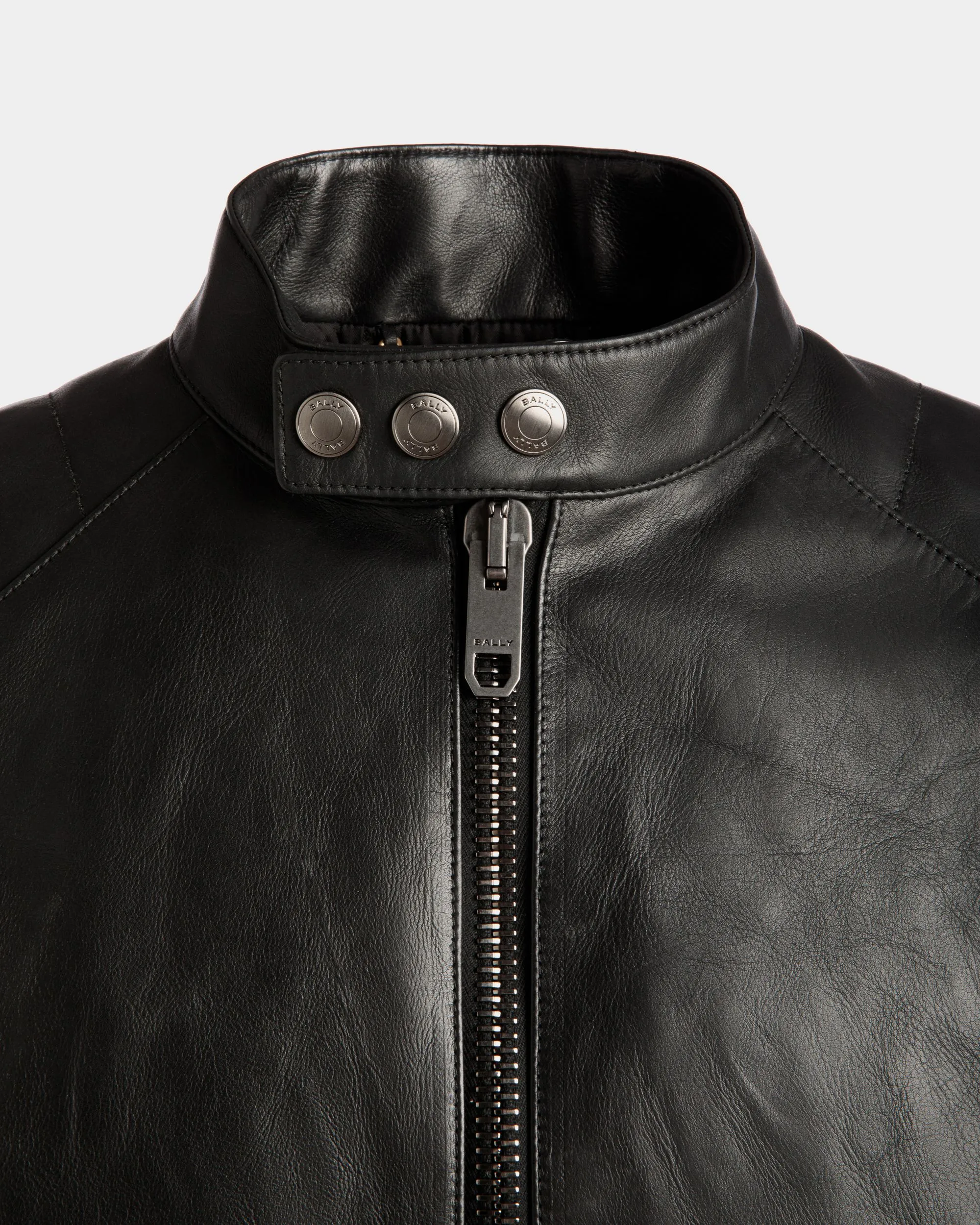 Adrien Brody Travel Collection Biker Jacket In Black Leather 