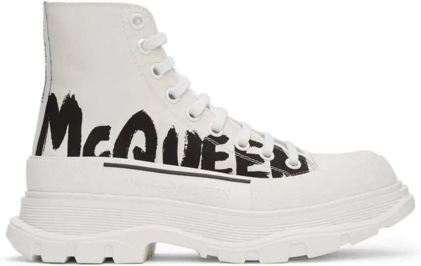 Alexander McQueen White Tread Slick High Sneakers