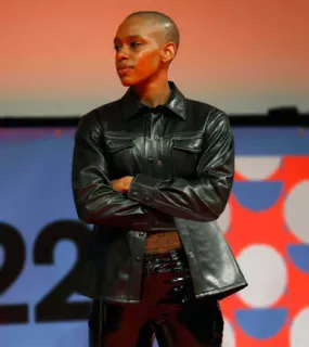 Alisha B Woods SXSW Festival 2022 Black Leather Jacket