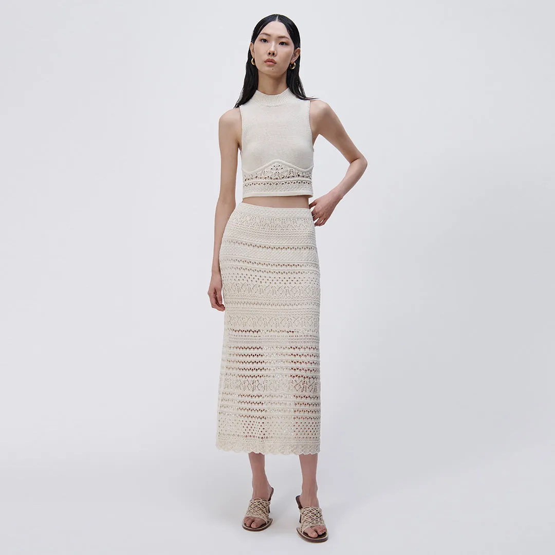 Alita Macrame Midi Skirt