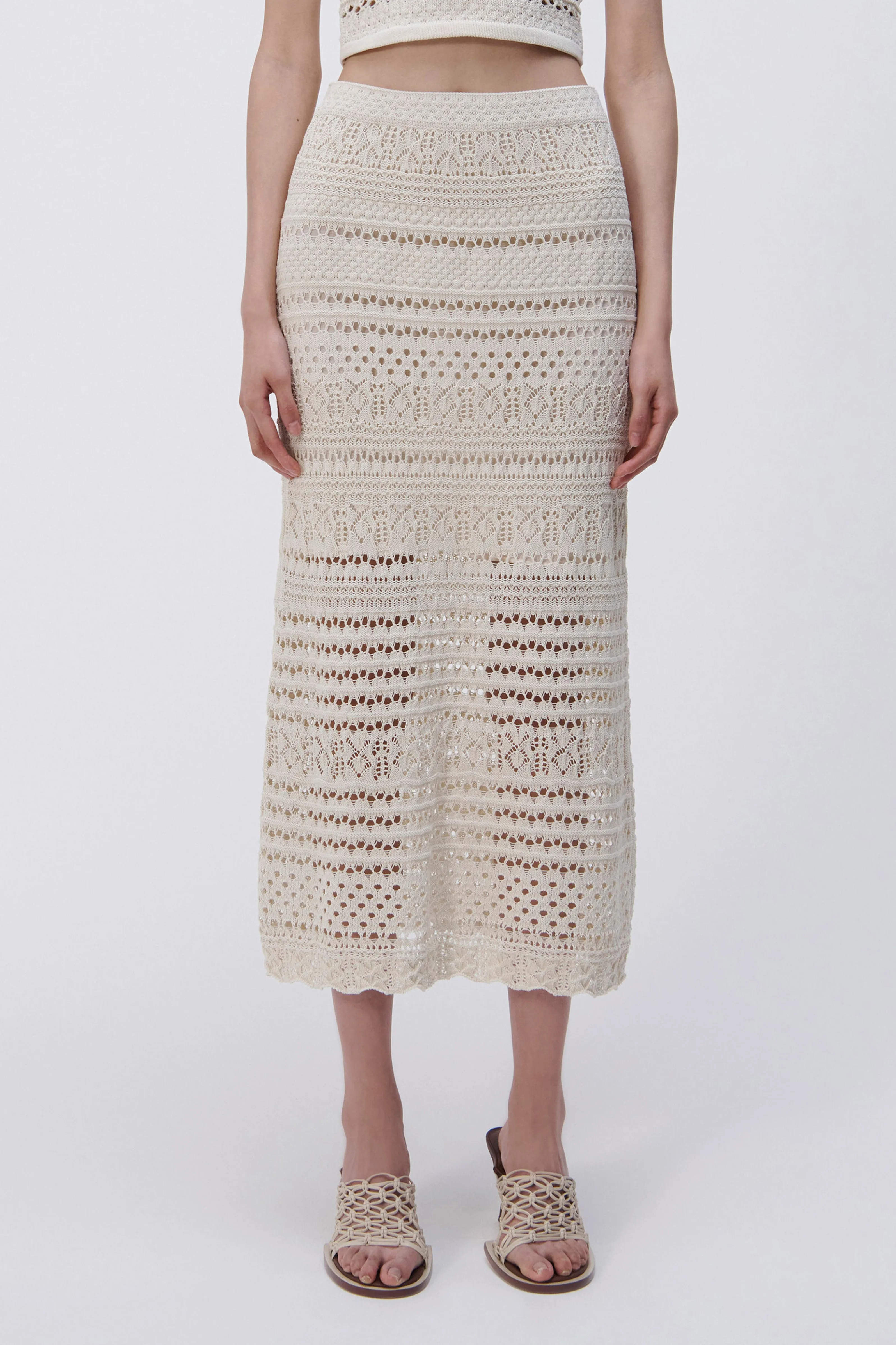 Alita Macrame Midi Skirt