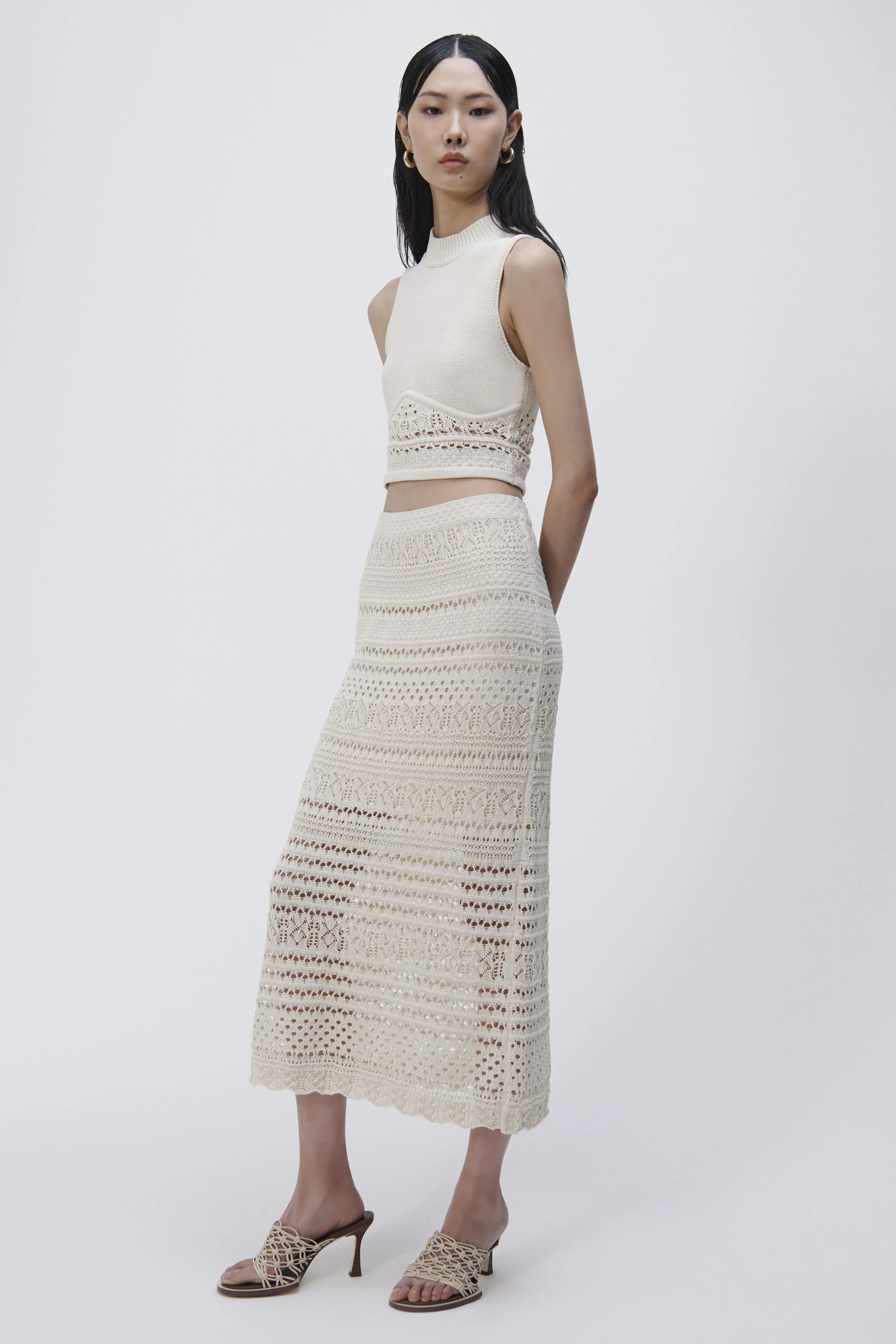 Alita Macrame Midi Skirt