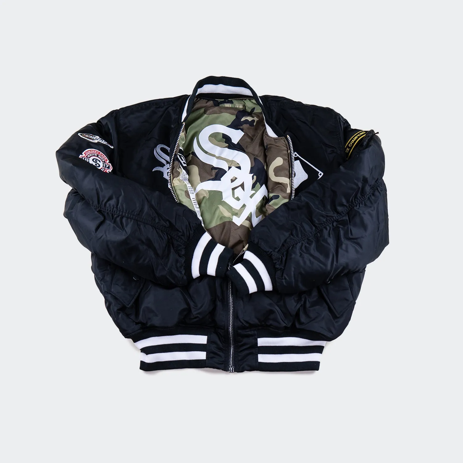 Alpha Industries x New Era Chicago White Sox MA-1 Bomber Jacket Black