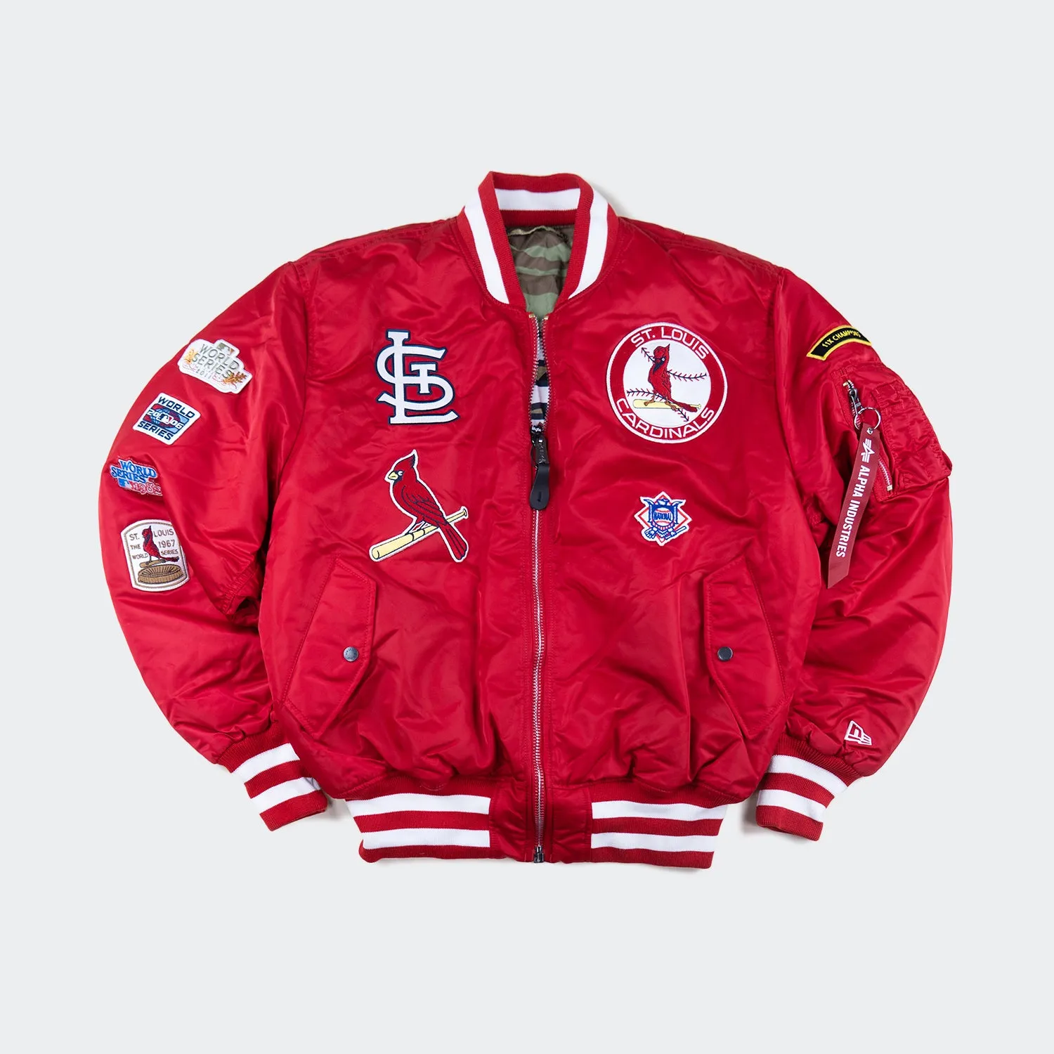 Alpha Industries x New Era St. Louis Cardinals MA-1 Bomber Jacket Red