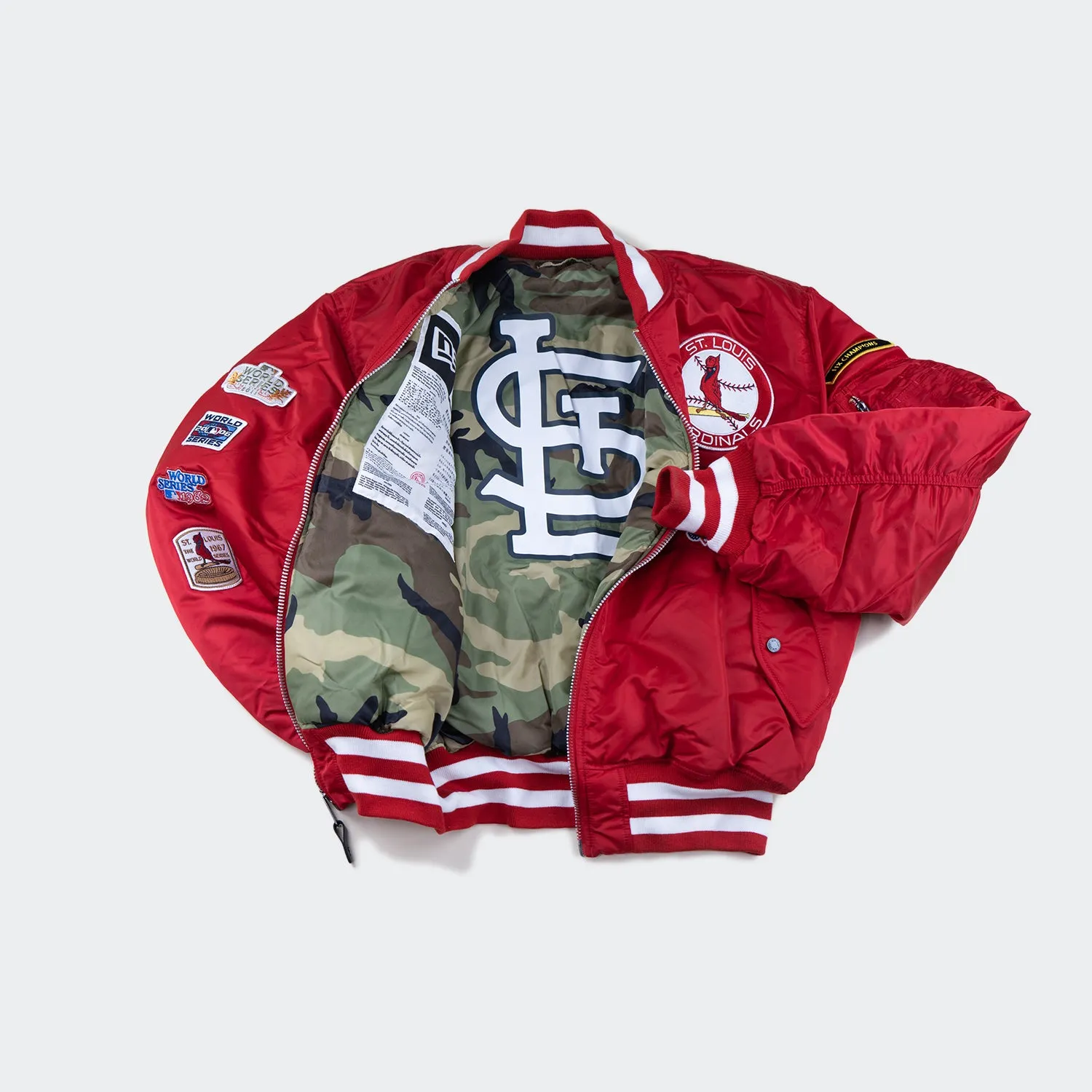 Alpha Industries x New Era St. Louis Cardinals MA-1 Bomber Jacket Red