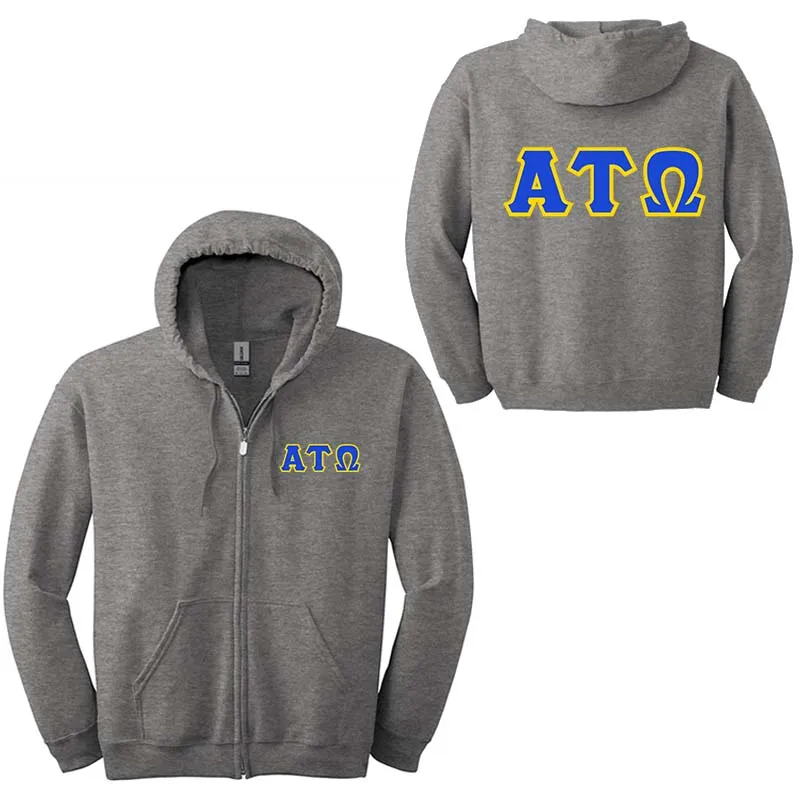 Alpha Tau Omega Fraternity Full-Zip Hoodie - G186 - TWILL