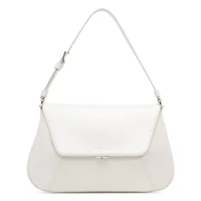 Amina Muaddi Ami Spazzolato white leather bag