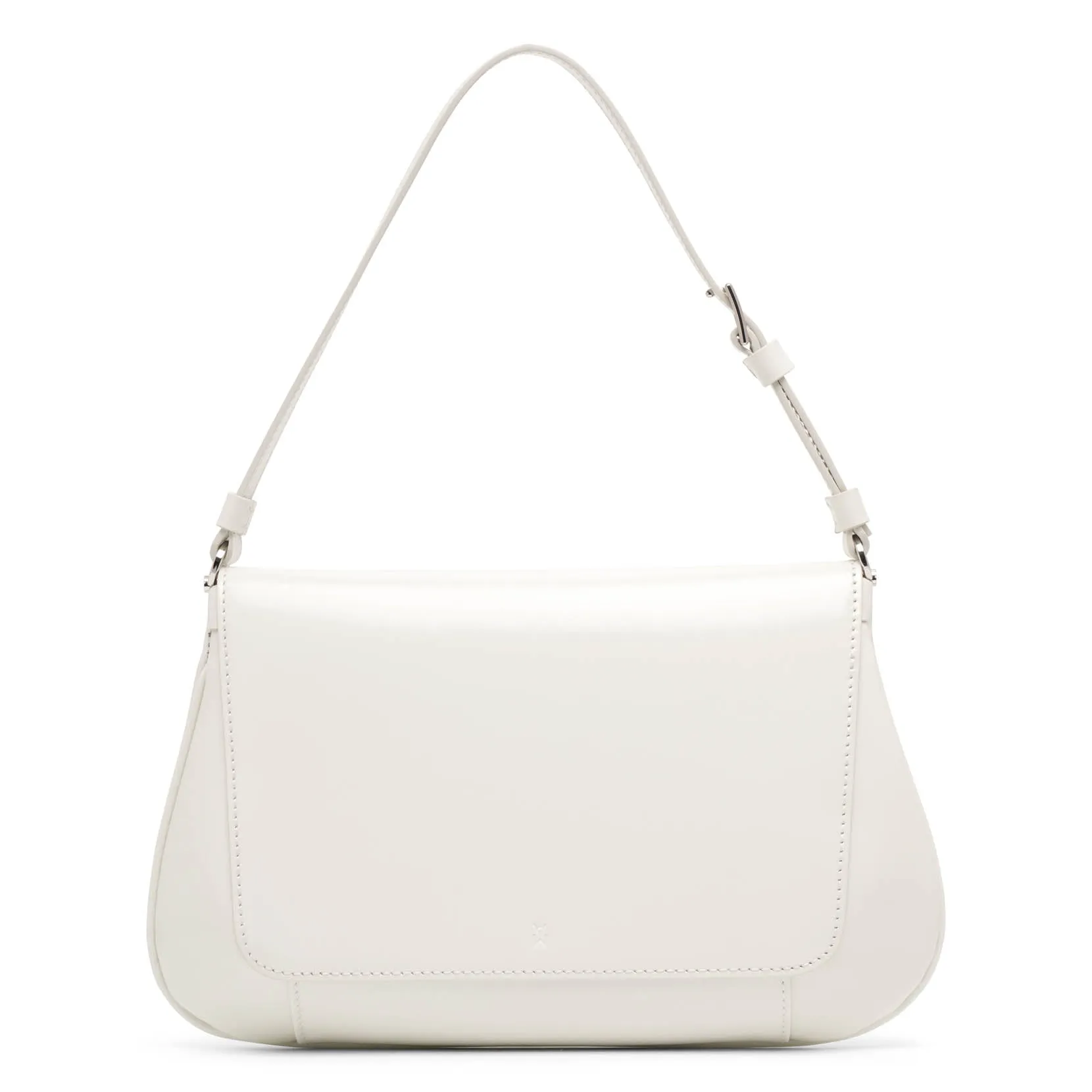 Amina Muaddi Ami Spazzolato white leather bag