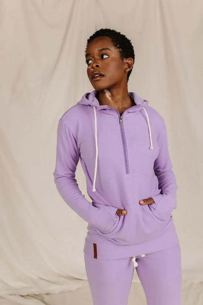 Ampersand Avenue - Halfzip Hoodie Performance Fleece - Wisteria