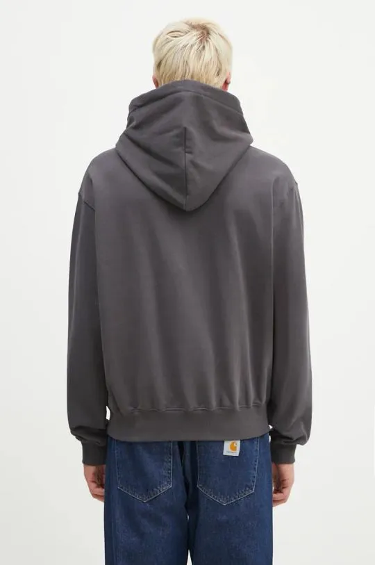 Andersson Bell cotton sweatshirt Milan Embroidery gray color hooded with an application atb1148u