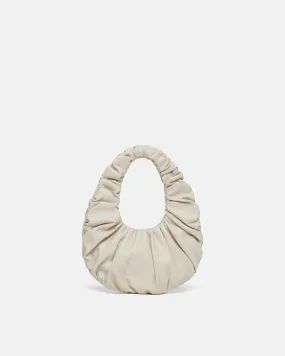 Anja Mini - Okobor Alt-Leather Ruched Bag - Creme