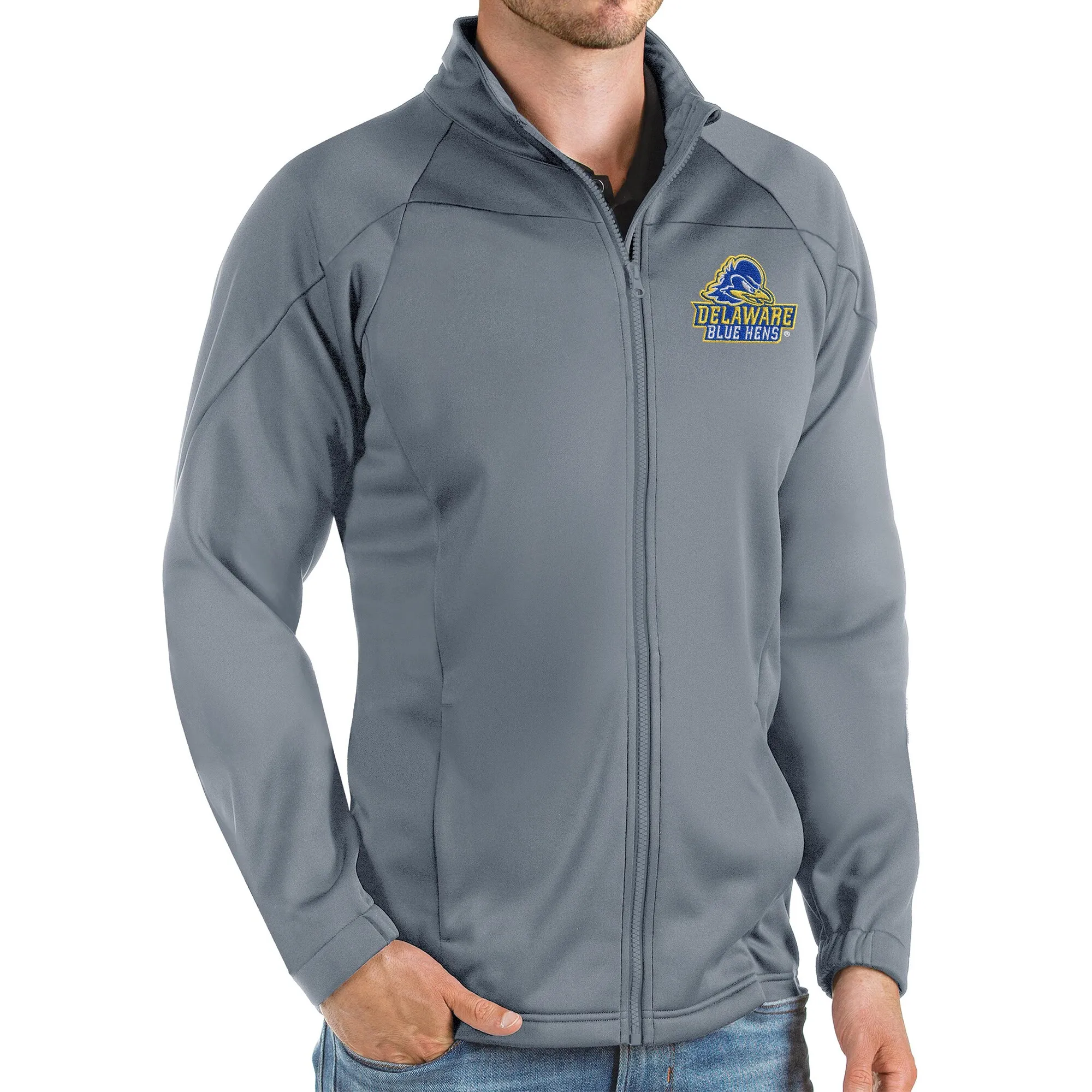 Antigua Delaware Fightin' Blue Hens Steel Links Full-Zip Golf Jacket