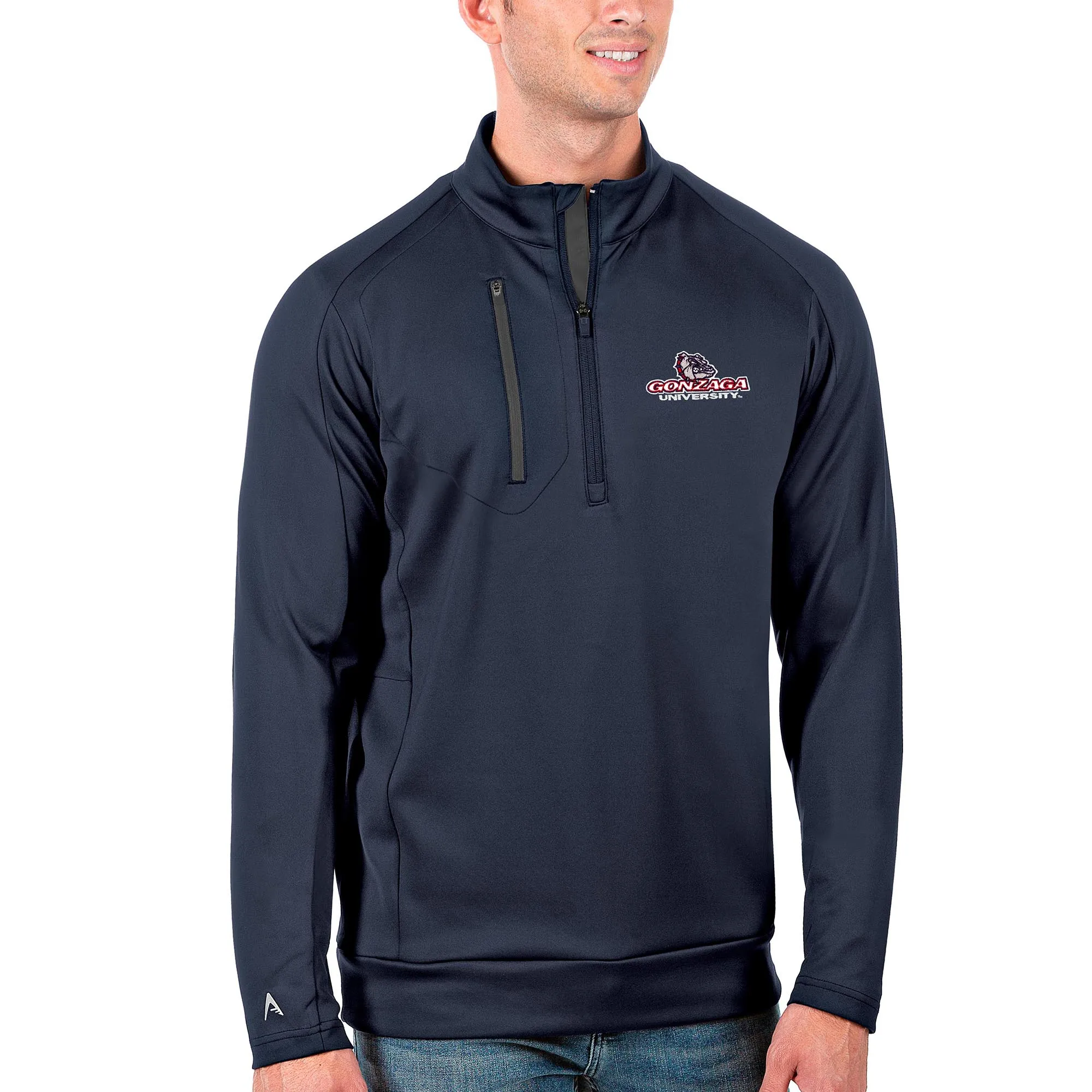 Antigua Gonzaga Bulldogs Navy Big & Tall Generation Quarter-Zip Pullover Jacket