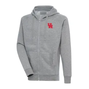 Antigua Houston Cougars Heather Gray Big & Tall Victory Full-Zip Hoodie Jacket