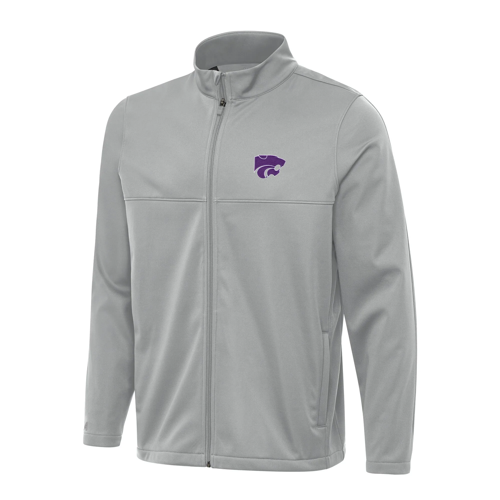 Antigua Kansas State Wildcats Gray Links 2 Full-Zip Golf Jacket