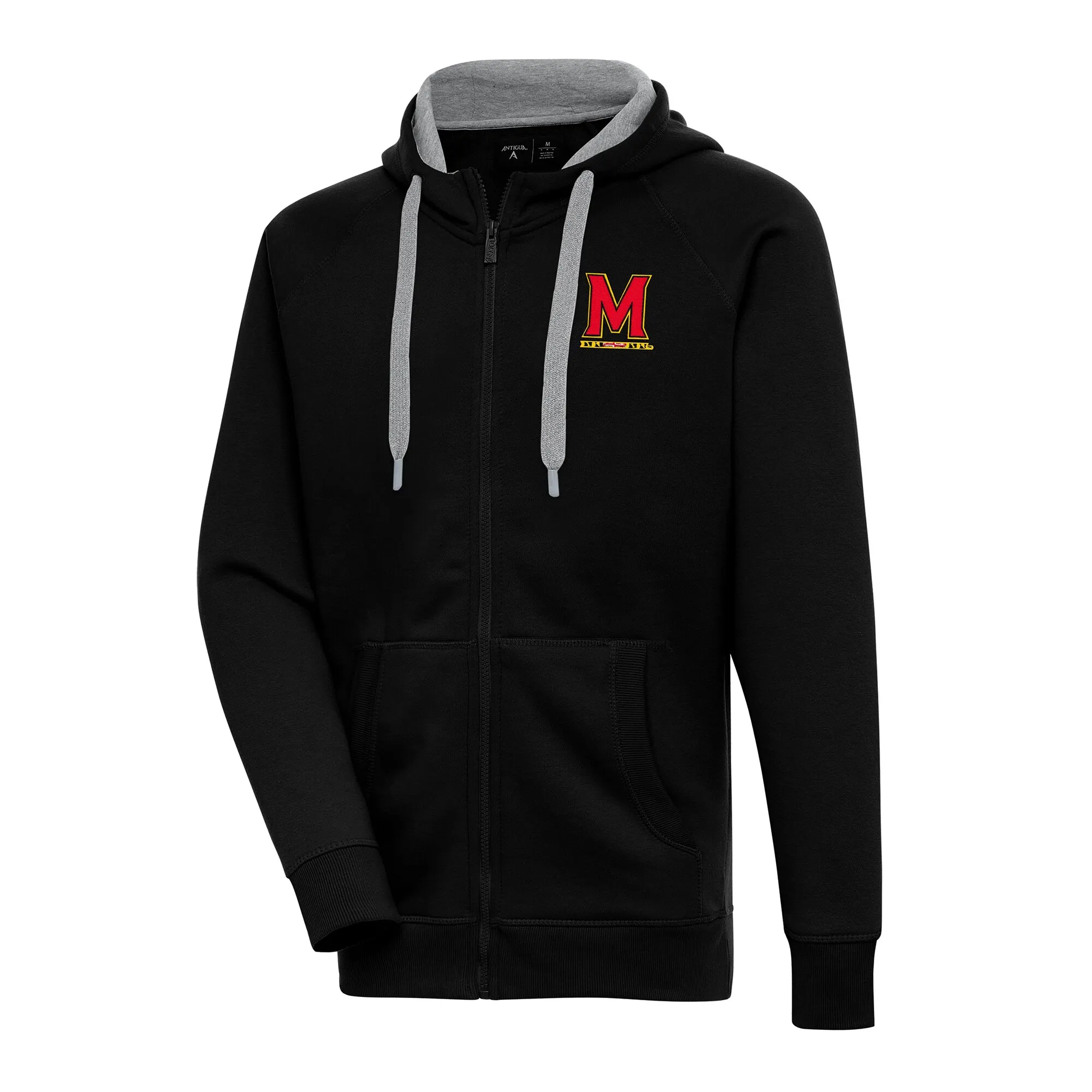 Antigua Maryland Terrapins Black Big & Tall Victory Full-Zip Hoodie Jacket