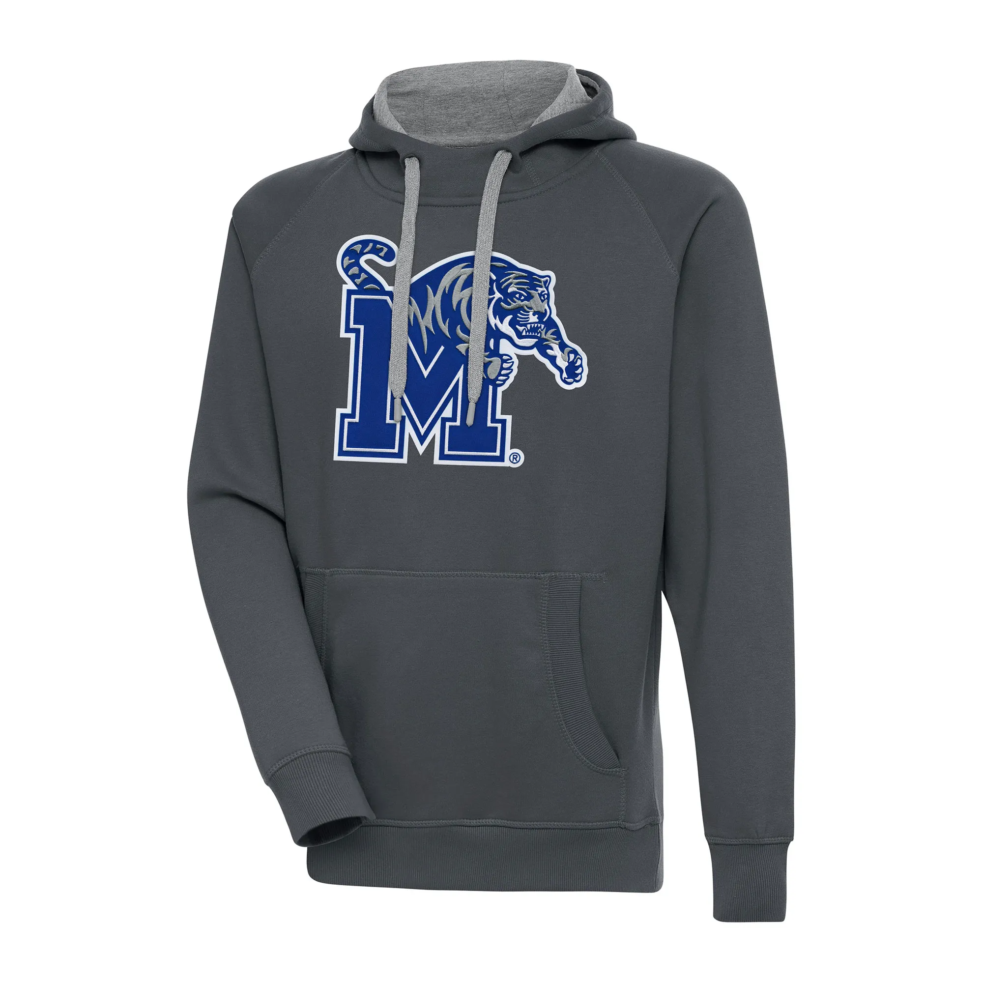 Antigua Memphis Tigers Charcoal Big & Tall Victory Pullover Hoodie