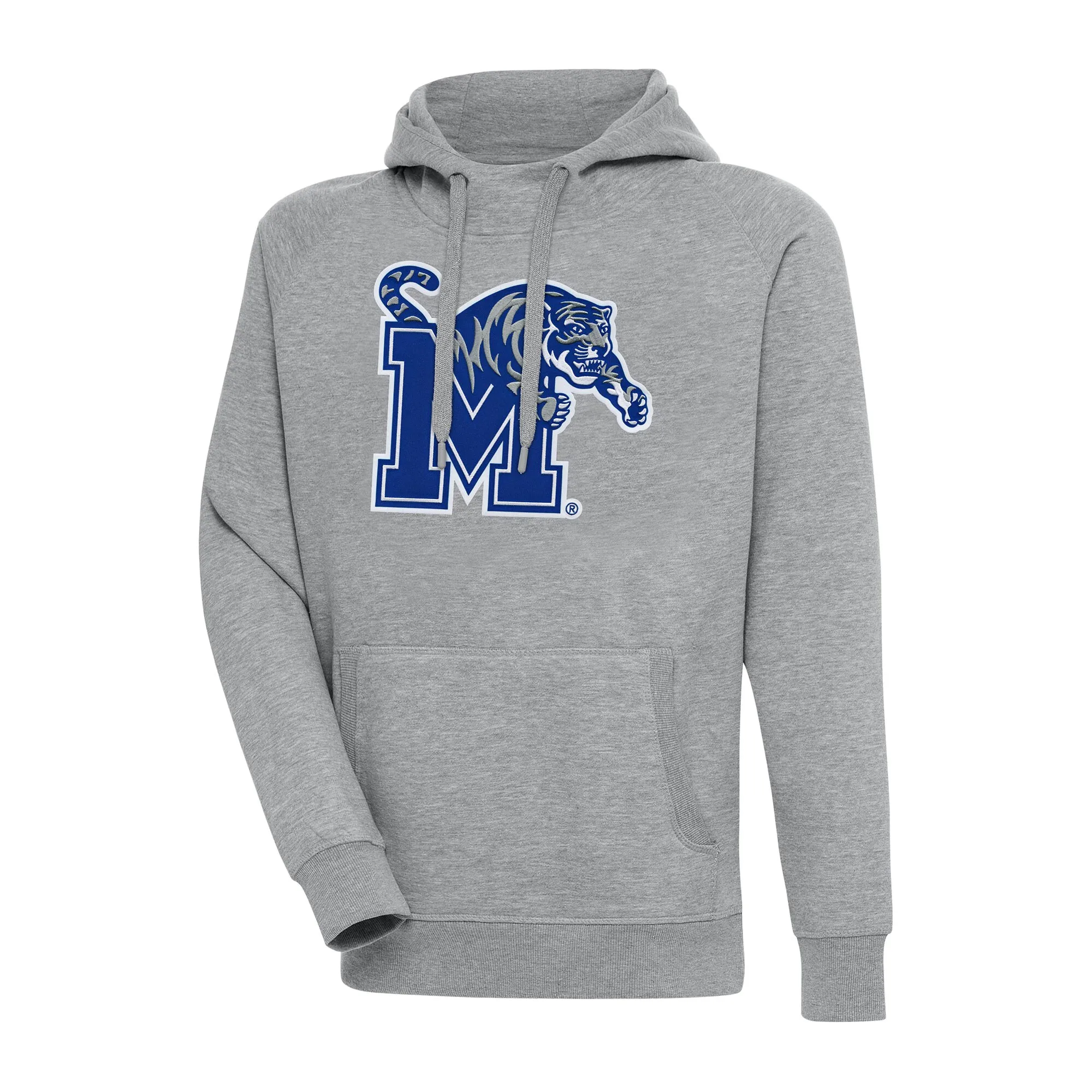 Antigua Memphis Tigers Heather Gray Big & Tall Victory Pullover Hoodie