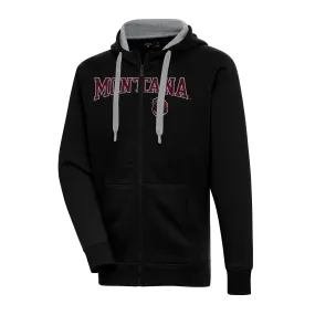 Antigua Montana Grizzlies Black Big & Tall Victory Raglan Full-Zip Hoodie Jacket