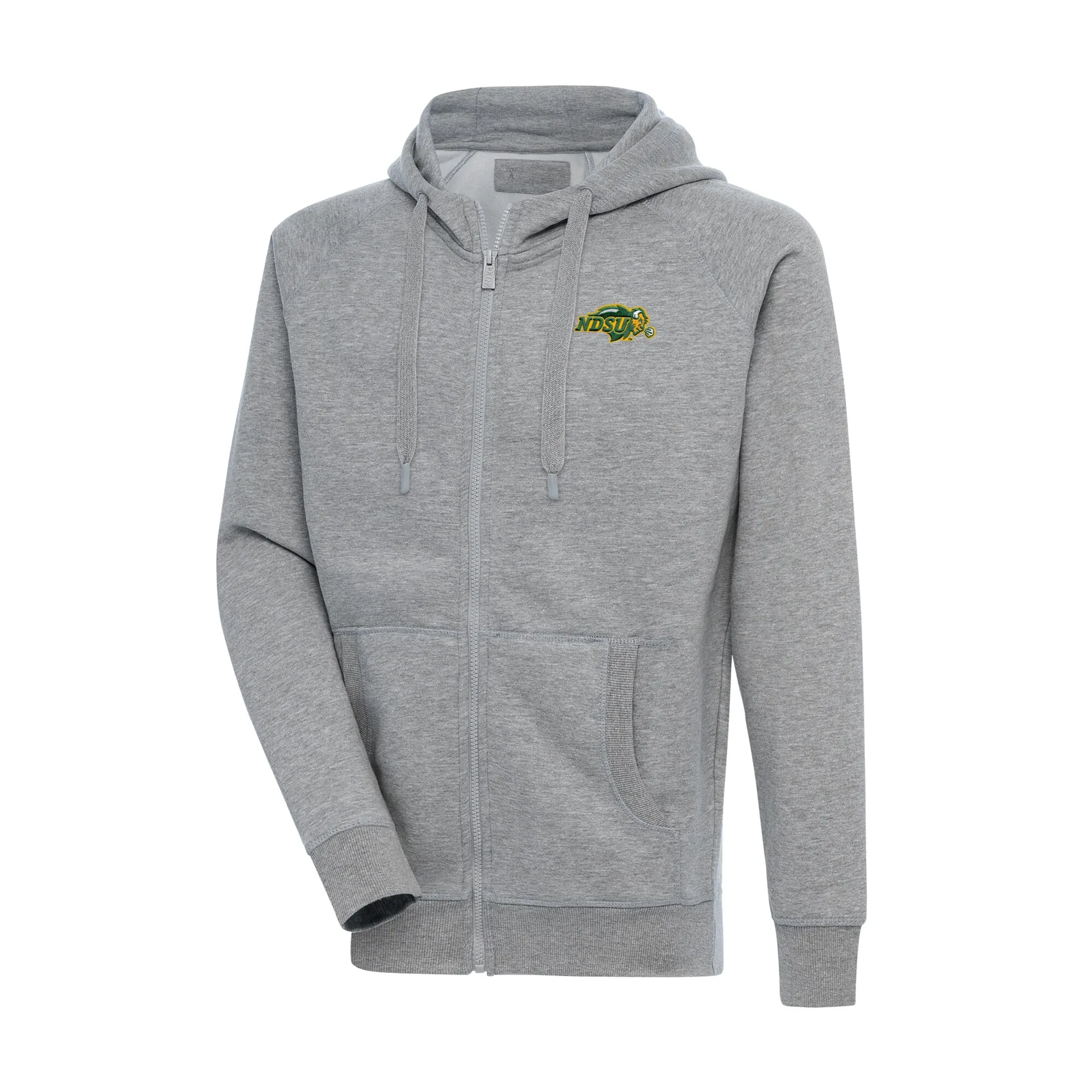 Antigua NDSU Bison Heather Gray Big & Tall Victory Full-Zip Hoodie Jacket