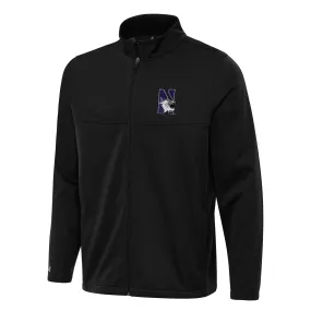 Antigua Northwestern Wildcats Black Links 2 Full-Zip Golf Jacket