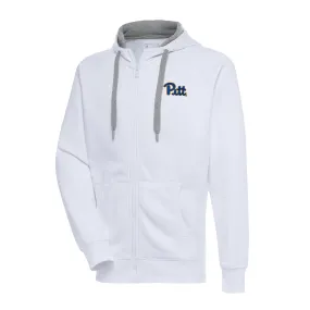 Antigua Pitt Panthers White Big & Tall Victory Full-Zip Hoodie Jacket