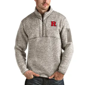 Antigua Rutgers Scarlet Knights Oatmeal Fortune Half-Zip Pullover Jacket