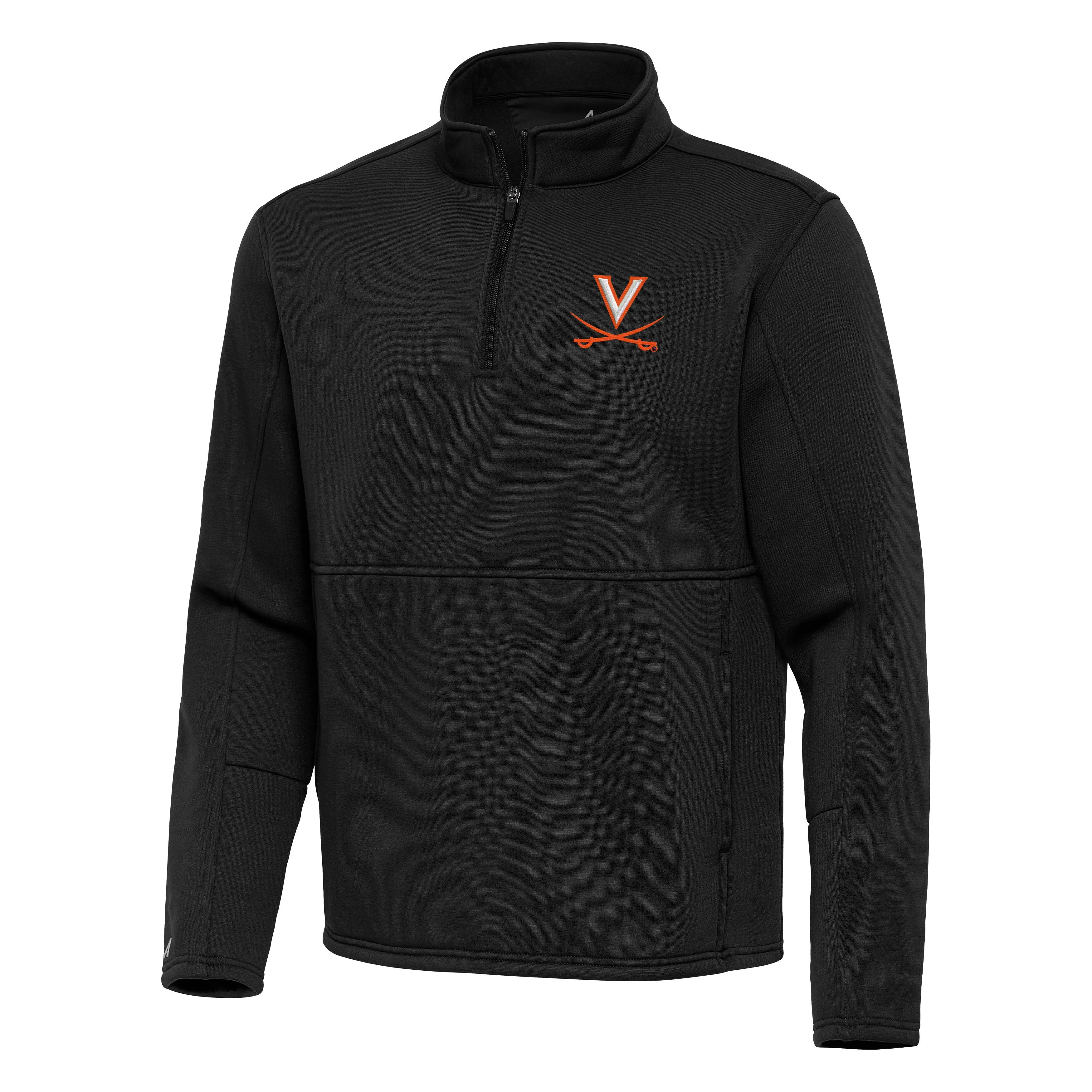 Antigua Virginia Cavaliers Black Twist Quarter-Zip Pullover Jacket