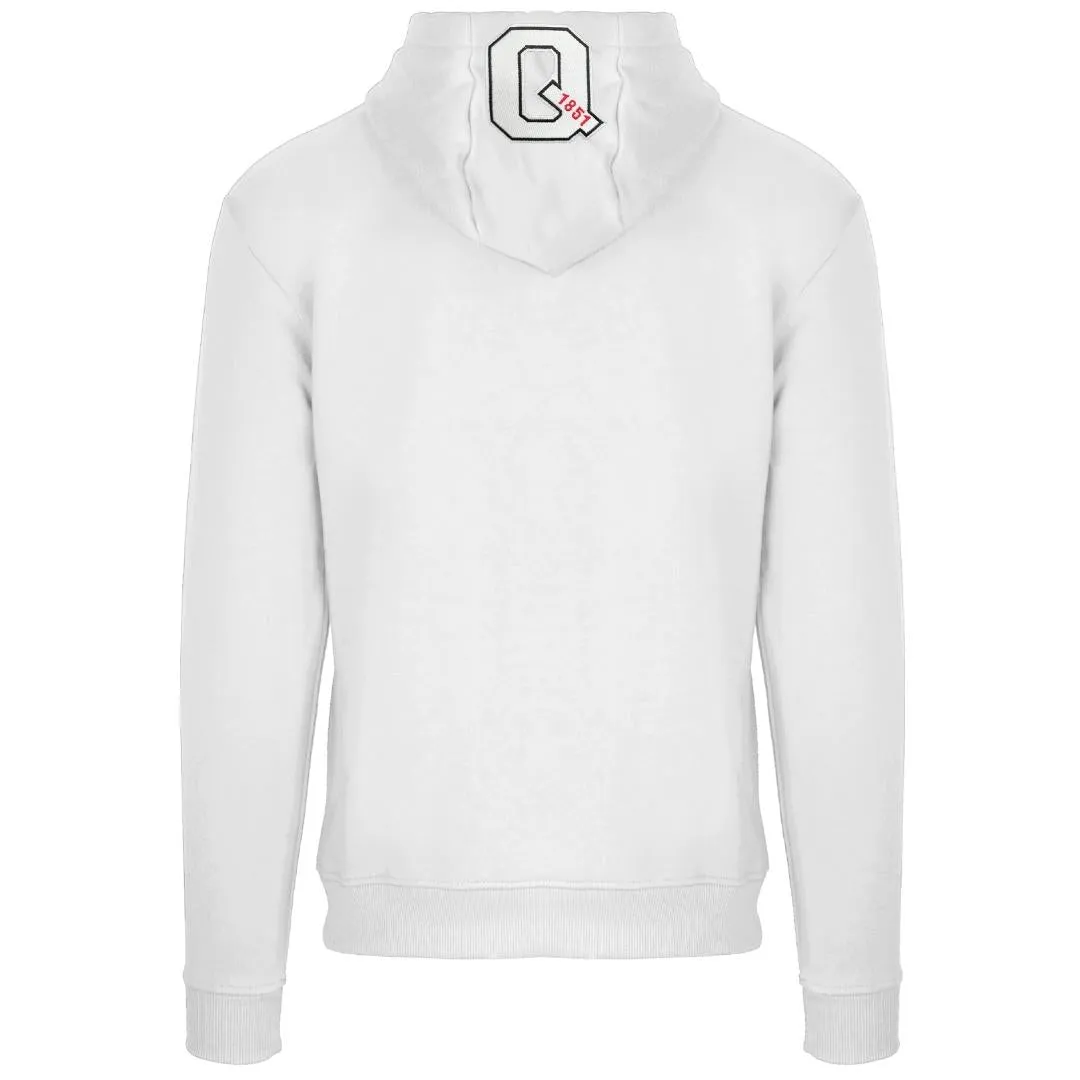 Aquascutum Classic Large A Logo White Zip Up Hoodie