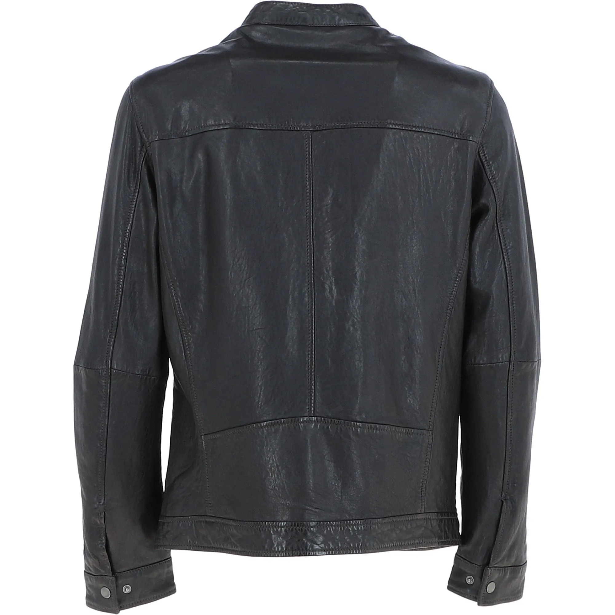 Ashwood Mens Leather Biker Jacket Dark Brown: AMJ-3