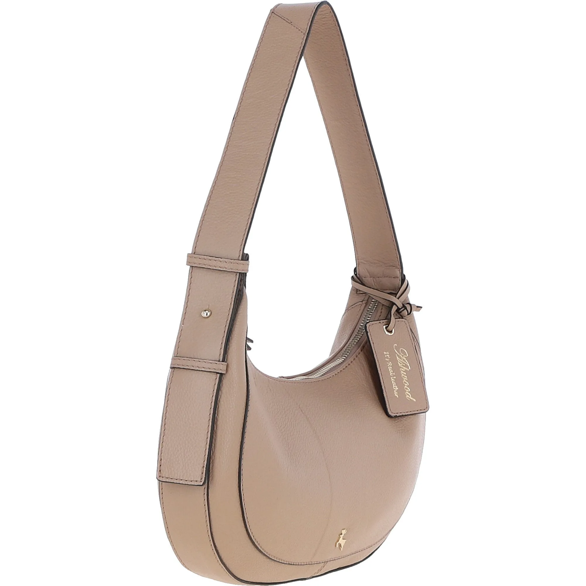 Ashwood Women's Curved Leather Shoulder Bag Parafin: 64192