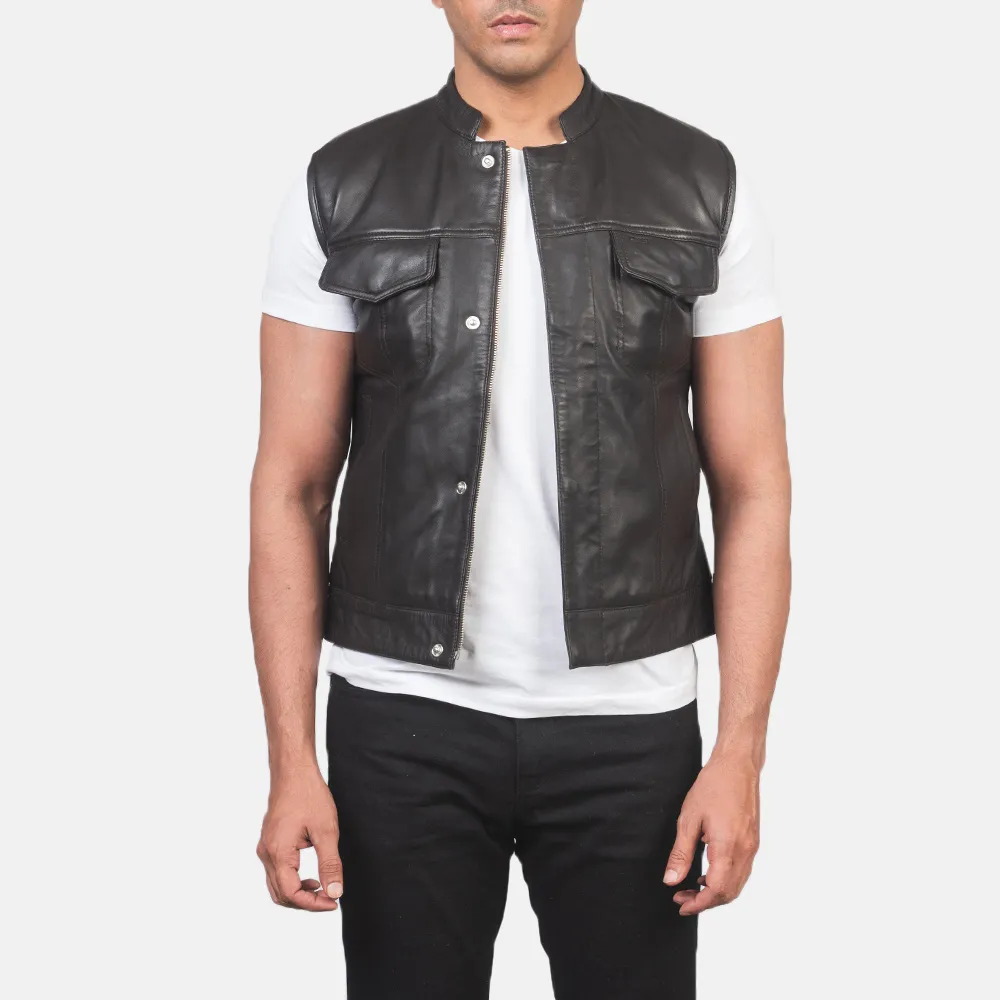 Atlas Moto Brown Leather Vest