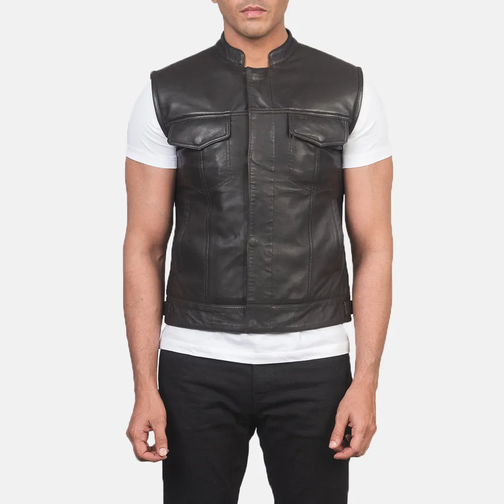 Atlas Moto Brown Leather Vest