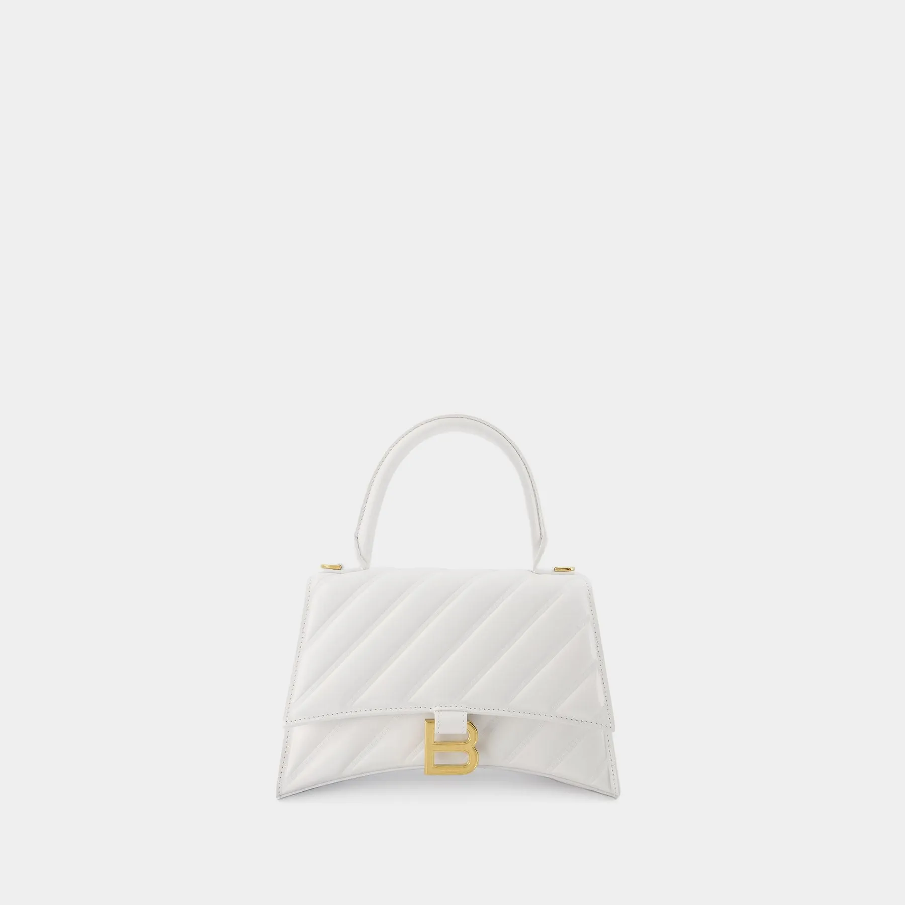 Balenciaga  Hourglass Bag in White Quilted Leather