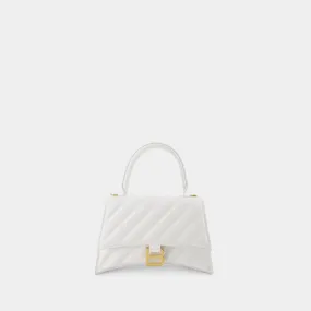 Balenciaga  Hourglass Bag in White Quilted Leather