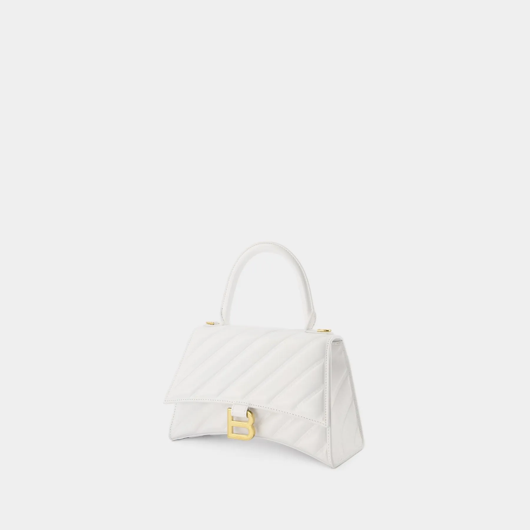 Balenciaga  Hourglass Bag in White Quilted Leather