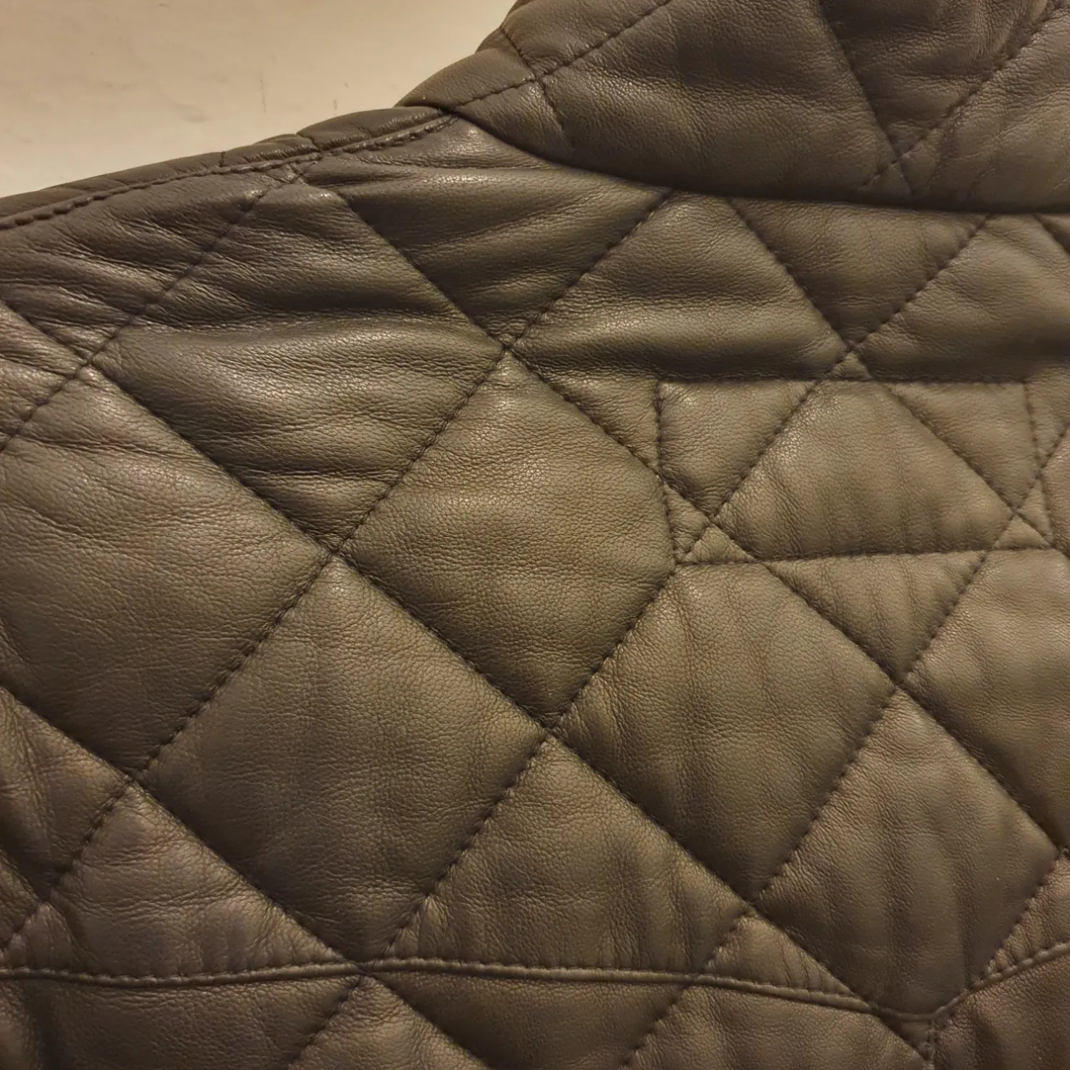 Barbour 'limited edition' black leather quilted jacket, with Liberty L