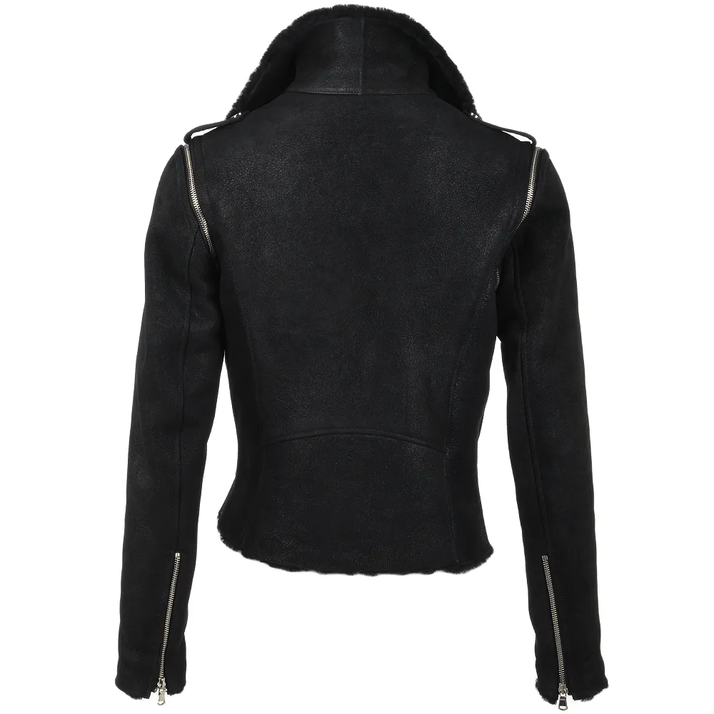 Belted Biker 2-in-1 Biker Pilot Jacket Black/snu : Luna