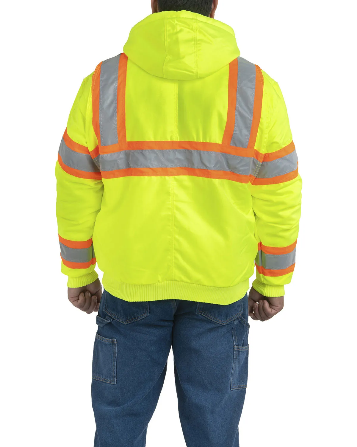 Berne HVJ571  Men's Hi-Vis Class 3 Hooded Active Jacket